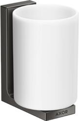 Axor Universal négyszögletes tartó fogkefe pohárral, polírozott fekete króm 42604330 (42604330)