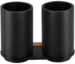 Sapho BEMETA GALLA fali dupla fogkefetartó, 170x123x79mm, matt fekete (108110020) (108110020)