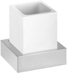 Sapho BEMETA GAMMA fali fogkefetartó, 115x115x95mm, króm/fehér (XS105W) (XS105W)