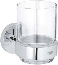Grohe QuickFix Start - Fogkefe- és fogkrémtartó tégely, tartóval, üveg/króm 41194000 (41194000)