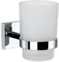 kielle Harmonia - Fogkefe- és fogkrémtartó tégely, matt üveg/króm 40023000 (40023000)