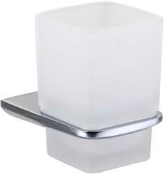 kielle Vega - Fogkefe- és fogkrémtartó tégely, matt üveg/króm 40018000 (40018000)