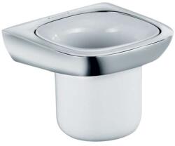 Kludi Amba - Fogkefe- és fogkrémtartó tégely, fehér/króm, tartóval 5397505 (5397505)