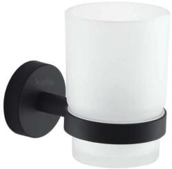 kielle Oudee - Fogkefe- és fogkrémtartó tégely, matt üveg/matt fekete 40002014 (40002014)