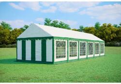  Kerti parti sátor 4x12m PVC PREMIUM tűzálló fehér Oldal: Zöld és fehér