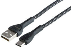 Carmotion MYWAY USB töltő- és szinkronkábel, mikroszálas, világítással, 200cm, USB C (CM63039)
