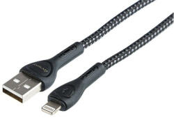 Carmotion MYWAY USB töltő és szinkronkábel, mikroszálas, világítással, 200cm, iPhone, iPad, iPod (CM63037)