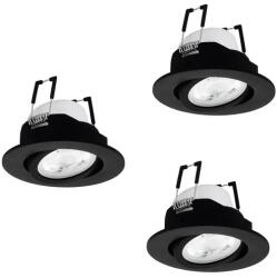 EGLO Saliceto-Z fekete LED mennyezetbe építhető lámpa szett (EG-902287) LED 3 izzós IP20 (902287)