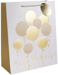 QX "Happy Birthday" ajándéktasak 18 x 23 cm arany 370359