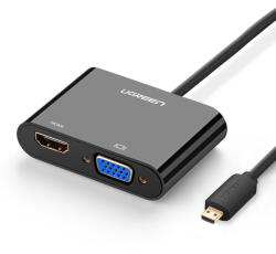 UGREEN Adaptor video Ugreen micro HDMI - HDMI + VGA 30cm black (MM115)