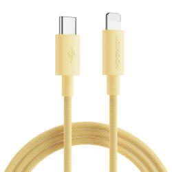 JOYROOM Cablu USB tip C durabil Joyroom - Încarcare rapida lightning/ transmisie de date 20W 1m galben (S-1024M13)