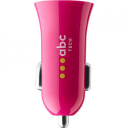 ABC Tech Incarcator Auto cu un port USB si incarcare rapida 5V/1A Roz (127847)