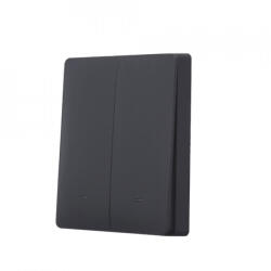 SmartWise Panoul frontal al comutatorului de perete SmartWise, negru, cu 2 butoane (SMW-ALK-BB2)