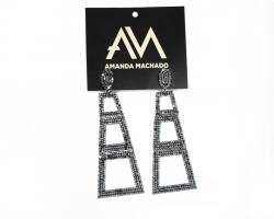Amanda Machado Cercei dreptunghiulari, cristale sticla, Amanda Machado, marime medie