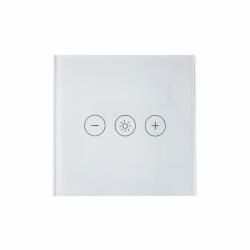  Dimmer SmartWise, compatibil cu aplicatia eWeLink, comutator tactil Wi-Fi (cu panou frontal din sticla alba) (SMW-KAP-DMW)