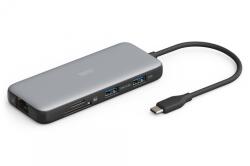 ASSMANN Stație de docare USB-C cu 8 porturi, max. 4K/60Hz cu HDR, HDMI, max. 2 monitoare MST, USB-A 3.2 Gen2, Ethernet Gigabit, SD/Micro SD, PD 100W (DA-70915)