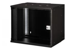 ASSMANN Dulap de rețea montat pe perete 19" 9U, SOHO PRO 460 x 540 x 400 mm, ușă din sticlă, negru, neasamblat, 60 kg (DN-49205)