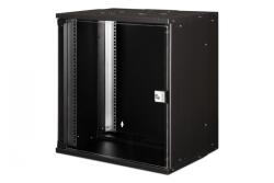 ASSMANN Dulap de rețea montat pe perete 19" 12U, SOHO PRO 595 x 540 x 400 mm, ușă din sticlă, negru, neasamblat, 60 kg (DN-49207)