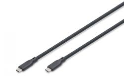 ASSMANN Cablu de conectare din silicon USB-C la USB-C, USB 3.2 Gen2 10G 4K60Hz 100W, 0, 5m negru (AK-300342-005-S)