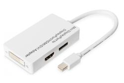 ASSMANN Cablul de împărțire DisplayPort, miniDP - DP+HDMI+DVIM/F, 0, 2 m, compatibil cu DP 1.1a, CE, alb (DB-340509-002-W)