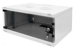 ASSMANN Dulap de rețea montat pe perete 19" 4U, SOHO 241 x 540 x 400 mm, ușă din sticlă, gri, neasamblat, 60 kg (DN-38010)