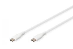 ASSMANN Cablu de alimentare din silicon USB-C la USB-C, USB 2.0 60W, 1 m, alb (AK-300341-010-W)