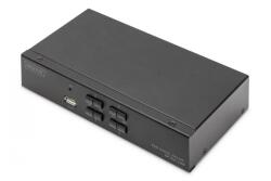 ASSMANN Switch KVM cu 4 porturi, 4K 60Hz, 4xDP IN, 1xDP OUT, 2xUSB A, 2x Audio IN&OUT (DS-12891)