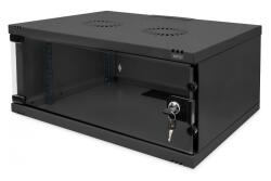 ASSMANN Dulap de rețea montat pe perete 19" 4U, SOHO 241 x 540 x 400 mm, ușă din sticlă, negru, neasamblat, 60 kg (DN-38011)