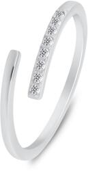 Brilio Silver Elegáns nyitott gyűrű tiszta cirkónium kövekkel RI035W