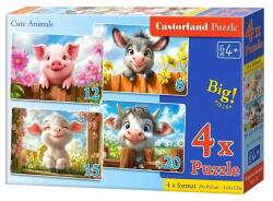 Castorland 4 az 1-ben puzzle (8, 12, 15, 20 db-os) - Cuki állatok (B-041084) (B-041084)