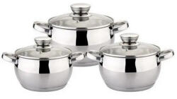 BOHMANN Set oale bombate din inox Bohmann, 6 piese, capace sticla incluse, maner inox (BH0514)