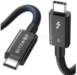 BlitzWolf BW-HDC8 adatkábel (Type-C - Type-C, 240W, gyorstöltő, 150cm, Thunderbolt 5) FEKETE (BW-HDC8_1.5M) (BW-HDC8_1.5M)