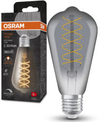 OSRAM E27 LED 7, 8W, 360 lm, 1800 K, candlelight, dimmelhető, füstszínű üveg-30 W izzó helyett - Vintage 1906 DIM Classic Edison Smoke filament (4099854090981)
