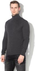 JACK & JONES Jack & Jones, Emil finomkötött garbónyakú pulóver, Melange sötétszürke, XL (12157417-DARK-GREY-MELANGE-XL)