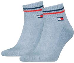 Tommy Hilfiger Tommy Hilfiger, Bordázott rövid szárú zokni szett - 2 pár, Jégkék, 43-46 (701228177-004-43-46)
