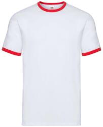 Fruit of the Loom Ringer férfi póló, pamut, fehér / piros, 3XL (6423)