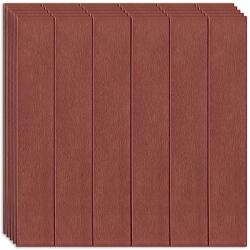 MACVI 50 db-os öntapadós 3D tapéta készlet, kívül puha habszivacs, modern dizájn bármilyen helyre alkalmas, vízálló, méretek 70x77, Macvi®, sötétbarna fa panel modell (50xTapet-84)
