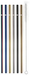 G21 BeEco Classic fém szívószálak 6 db színes, egyenes + tisztító kefe (GMB2002CL6)