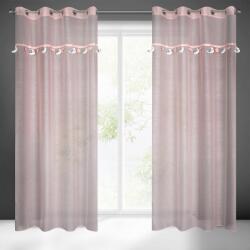 Eurofirany Fényáteresztő dekor függöny holdas dekorszalaggal Rózsaszín 140x250 cm (HS418367)