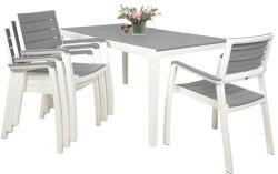 Keter Harmony kerti bútor szett, asztal + 4 szék fehér/világos szürke