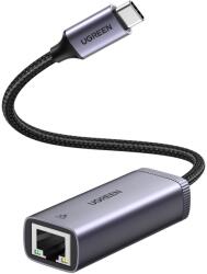UGREEN USB-C hálózati kábel adapter RJ45 UGREEN CM483-hoz, 10/100/1000Mbps, 10 cm, szürke