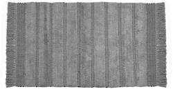 Welora Dekoratív téli szőnyeg, pamut, széles csíkos és rojtos mintával, 130x90 cm, szürke/fekete (JM1239927)