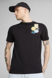 PUMA Puma, Normál fazonú pamutpóló logóval, Fehér, Fekete, Szalmasárga, XL (684829-01-XL)