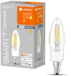 OSRAM Smart+ WIFI gyertya filament LED E14, 4W, 470lm, 2700K (4058075609754)