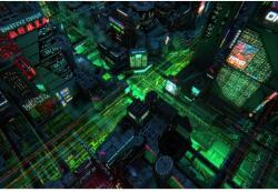  Vászonfestmény Low Poly Scifi City Night, 80x50cm, tabló763, Többszínű (tablou763/50x80cm)