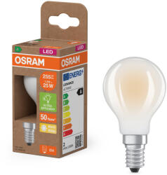 OSRAM E14 LED kisgömb, 1, 2W, 255 lm, 2700 K, melegfehér, opál üveg-25 W izzó helyett - Superstar+ Classic P (4058075839380)