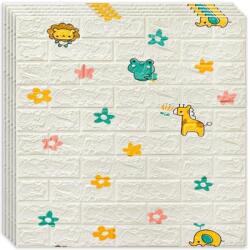 HOZRO 20 db-os HOZRO öntapadós 3D tapéta szett, téglautánzat modell, 10, 78 négyzetméter alapterületű, modern dizájn, nagyon könnyen felszerelhető, Lumea Animalelor (TAPET56-20BUC)