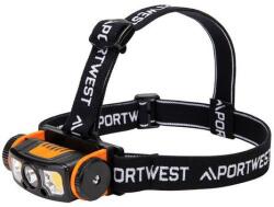 Portwest LED mozgásérzékelős USB fejlámpa, fekete/narancssárga