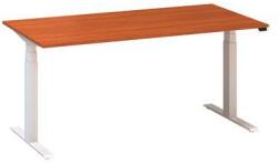 Alfa Office Alfa Up állítható magasságú irodai asztal fehér lábazattal, 160 x 80 x 61, 5-127, 5 cm, vadcseresznye mintázat