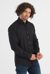 Calvin Klein CALVIN KLEIN, Slim fit poplin ing sima mintával, Fekete, 43 (K10K103025-1-43)